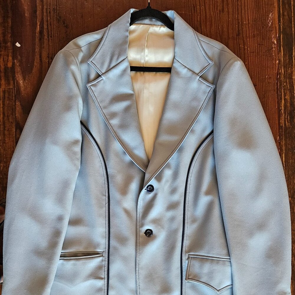 Panhandle Slim Suit Men Light Blue Made in USA Vintage 2 Piece